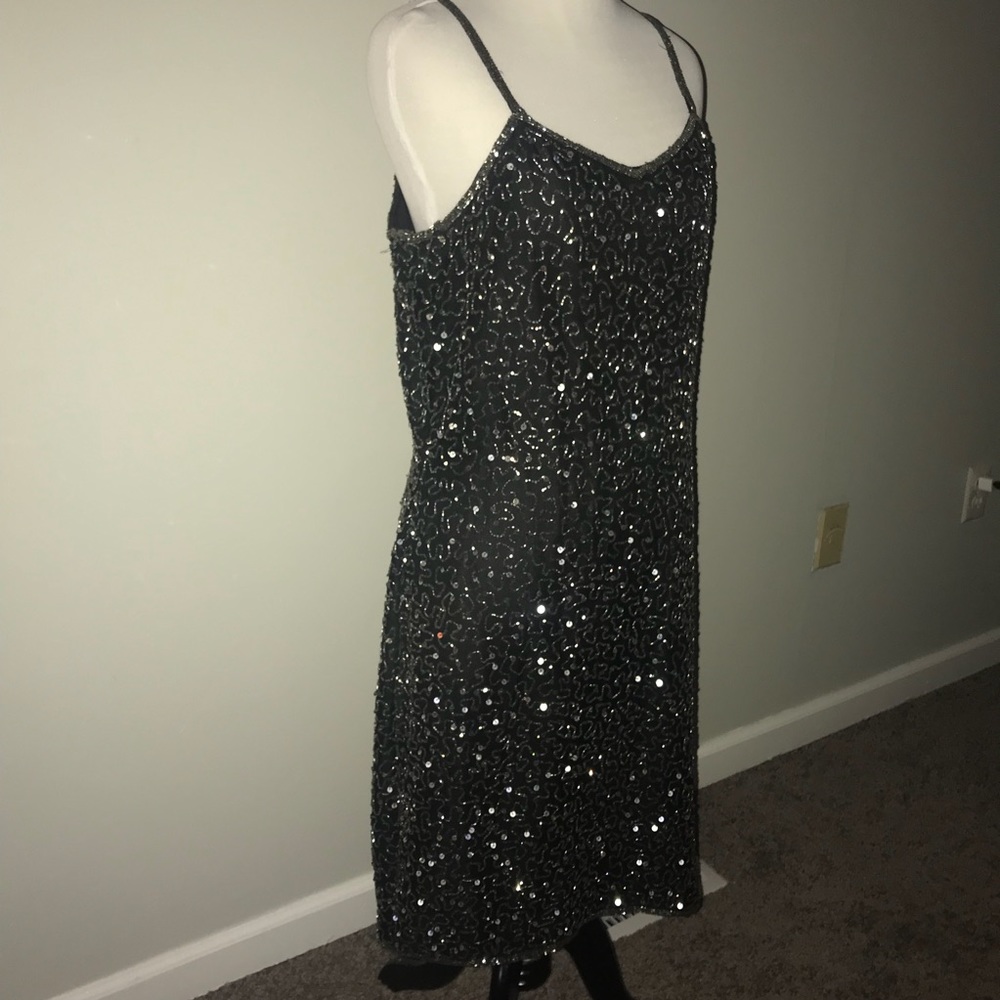 Vintage Laurence Kazar 80s beaded evening dress